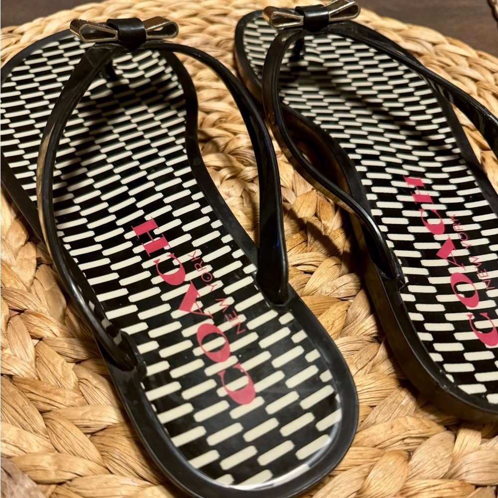 Coach Black and Gold Sandals - Picture 9 of 14